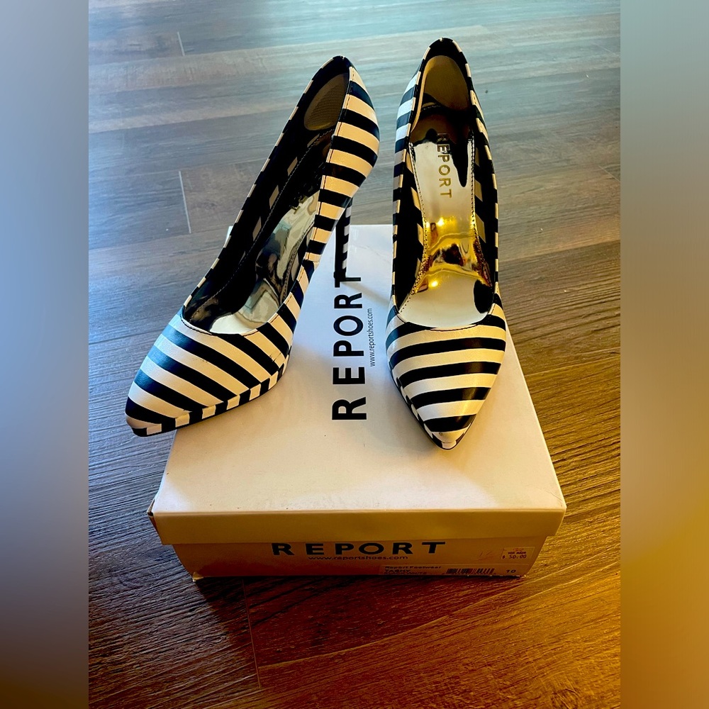 Funky zebra Report heel size 10